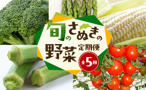 旬のさぬきの野菜定期便（5回）　野菜 定期便 旬 新鮮 食べごろ 季節 ブロッコリー アスパラ ホワイトコーン オクラ ミニトマト 香川県 東かがわ市 2446405 - 香川県東かがわ市