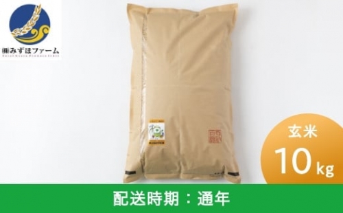 E444-10 みずほファームの特別栽培米 ヒノヒカリ玄米 10kg   244660 - 福岡県うきは市