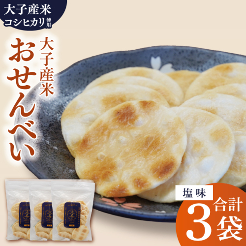 【数量限定】大子産米おせんべい【塩味】３袋セット｜茨城県 大子町 米 煎餅 おやつ お菓子 おつまみ（AV019） 2448215 - 茨城県大子町