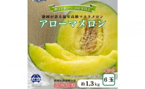【定期便6ヶ月】『組合直送』アローマメロン1.3kg 2448274 - 静岡県御前崎市