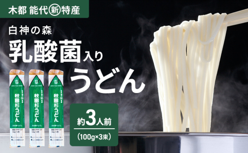 うどん 秋田杉うどん 100g（約1人前）×3束 麺 乾麺 鍋 冷たい 温かい ざるうどん 鍋の締め 杉 スギ 木 2452890 - 秋田県能代市
