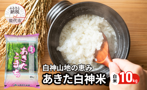 秋田県産 あきたこまち あきた白神米 10kg  令和7年産 精米 白米 お米 ご飯 ブランド米 銘柄米 おにぎり お弁当 産地直送 2452956 - 秋田県能代市