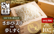【定期便3回】令和7年産 鹿島市産 [さがびよりor夢しずく] 10kg 1袋 合計30kg 【品種指定不可】 玄米 精米 K-19