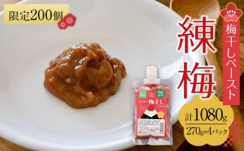 【2026年1月下旬より発送】梅干し ペースト 練梅 4パック 限定200個 2453941 - 宮城県角田市