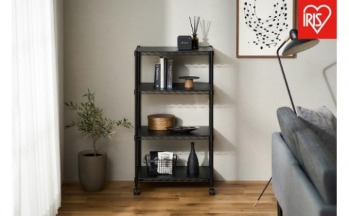 カラーメタルラック　ウッドボード付き CMM-55104B ブラック 2454647 - 宮城県角田市