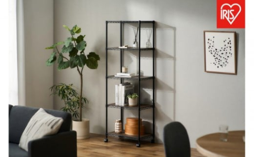 カラーメタルラック　ウッドボード付き CMM-55165B ブラック 2454649 - 宮城県角田市