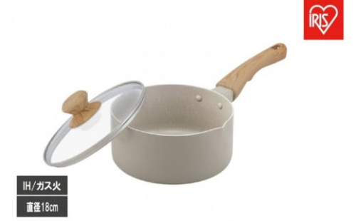 ナチュかる片手なべ１８cm　ＩＨ・ガス火対応 NTL-P18 グレイッシュモカ 2454669 - 宮城県角田市