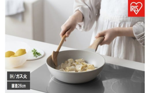 ナチュかるフライパン炒め鍋２６cm　ＩＨ・ガス火対応 NTL-W26MO グレイッシュモカ 2454687 - 宮城県角田市