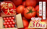 完熟大玉トマト 3.6kg(1.8kg×2) / トマト とまと tomato トマトジュース 野菜 やさい サラダ 完熟 甘い / 諫早市 / 菜食美農園 [AHFK001]