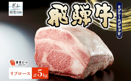 飛騨牛 リブロース ブロック 5kg 塊肉 和牛 黒毛和牛 牛肉 肉 ステーキ ローストビーフ 厚切りステーキ 焼肉 大容量 国産 国産牛 グルメ ギフト お取り寄せ 贈り物 送料無料 冷凍 養老ミート 岐阜県 揖斐川町 2454927 - 岐阜県揖斐川町