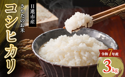 令和7年度産 コシヒカリ さかたのお米 日進市産 3kg お米 白米 ライス 精米 ご飯 おにぎり お弁当 和食 もっちり 粘り 強い 甘み 旨み 2455074 - 愛知県日進市