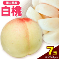 先行受付 岡山県産 白桃 1玉 260g以上 7玉入り ロイヤル  《7月中旬-8月下旬頃出荷》 【配送不可地域あり】