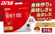 【定期便3回】DNS プロテインホエイ 100 バナナオレ 風味 315g  | プロテイン ホエイプロテイン バナナ オレ 人気 高たんぱく ダイエット 置き換え 栃木県 送料無料