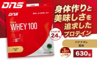 【定期便3回】DNS プロテインホエイ 100 バナナオレ 風味 630g  | プロテイン ホエイプロテイン バナナ オレ 人気 高たんぱく ダイエット 置き換え 栃木県 送料無料
