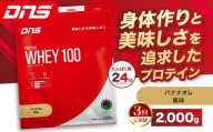 【定期便3回】DNS プロテインホエイ 100 バナナオレ 風味 2,000g  | プロテイン ホエイプロテイン バナナ オレ 人気 高たんぱく ダイエット 置き換え 栃木県 送料無料
