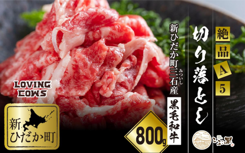 北海道産 黒毛和牛 こぶ黒 A5切り落とし 800g ( 400g × 2パック ) 【 LC 】 黒毛和牛 A5 和牛 牛肉 切り落とし 2457256 - 北海道新ひだか町