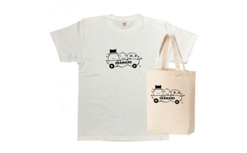 えだまめちゃんtシャツ 白 えだまめちゃんトートバッグ ｌサイズ 着丈74 身幅55 肩幅50 袖丈22 大阪府八尾市 Au Pay ふるさと納税