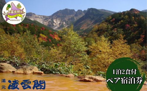 湯元凌雲閣【 1泊2食付 】 ペア 宿泊券 ホテル 旅館 旅行 旅行券 チケット 北海道 上富良野町 十勝岳 2458163 - 北海道上富良野町