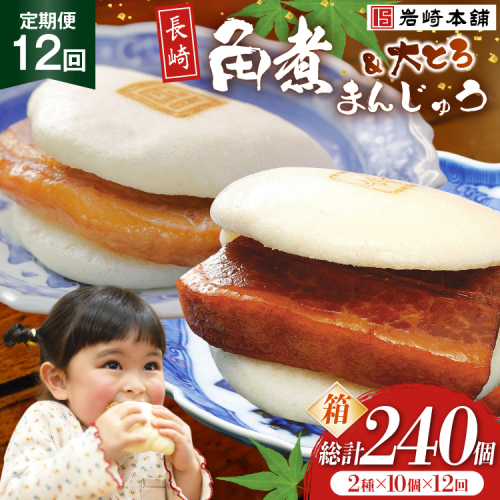 BJ078 岩崎本舗 【12回定期便】長崎角煮まんじゅう 10個入・大とろ角煮まんじゅう 10個入 (箱) [長崎県 島原市] 2459114 - 長崎県島原市
