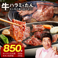[大人気の食べ比べ]牛ハラミ600g&牛たん250g [ハラミ 牛タン 小分け 牛肉 焼肉セット BBQ 訳あり サイズ不揃い] 010B1882
