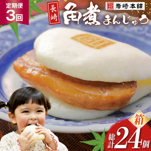 BJ025 岩崎本舗 【3回定期便】長崎角煮まんじゅう 8個入 (箱) [長崎県 島原市] 2459250 - 長崎県島原市
