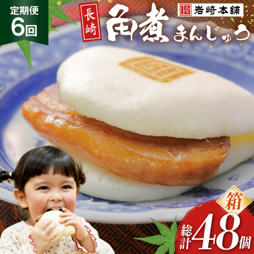 BJ026 岩崎本舗 【6回定期便】長崎角煮まんじゅう 8個入 (箱) [長崎県 島原市] 2459252 - 長崎県島原市