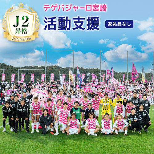 ＜J2昇格応援！＞テゲバジャーロ宮崎の活動支援 1口 5,000円～10,000,000円【返礼品なし】サッカー Jリーグ J2 スポーツ 社会貢献 地域活動 応援寄附 ファン サポーター【S28】 2459259 - 宮崎県新富町