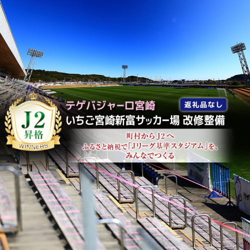 ＜寄附のみ＞ 返礼品なし いちご宮崎新富サッカー場 改修整備 1口 30,000円 J2昇格 テゲバジャーロ宮崎 サッカー Jリーグ J2 スポーツ 社会貢献 地域活動 応援寄附 ファン サポーター【S27】 2459260 - 宮崎県新富町