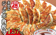 餃子定期便 3回 手包み ジャンボ 肉餃子 45個 冷凍 1.57kg 小分け 便利 解凍不要 ぎょうざ ギョーザ 焼き餃子 国産 豚肉 鶏肉 キャベツ ニラ ヘルシー 野菜 ニンニク たっぷり 手軽 絶品 晩ごはん 家族 子ども 弁当 惣菜 おかず おつまみ 簡単調理 ジューシー もちもち 千葉県 旭市 株式会社松央ミート