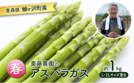 先行予約 2026年 春アスパラガス 約1kg L～2L 混合 斎藤農園 野菜 アスパラガス 栄養豊富 ほんのり甘い 肉質しっかり あっさりとした食味  おつまみ 料理 お弁当 食材 青森県 鰺ヶ沢町
