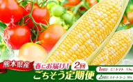 【定期便2回】ミニトマト 約1.5kg ＆ スイートコーン 10本 | トマト ミニトマト コーン とうもろこし とうきび 甘い 焼き とうもろこし 茹で とうもろこし 熊本県 玉名市