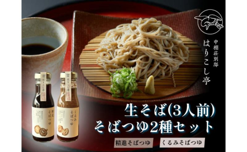 生そば（3人前）＆ そばつゆ2種類セット　温泉水仕込み　中棚温泉　長野　信州　小諸　蕎麦　年越し 2460605 - 長野県小諸市