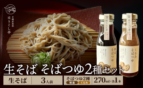 生そば（3人前）＆ そばつゆ2種類セット　温泉水仕込み　中棚温泉　長野　信州　小諸　蕎麦　年越し 2460605 - 長野県小諸市