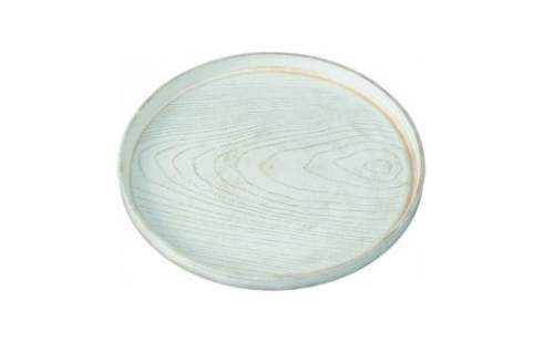 丸盆 30cm 金彩 白ケヤキ杢 ノンスリップ ［YG434］ 2461070 - 和歌山県上富田町