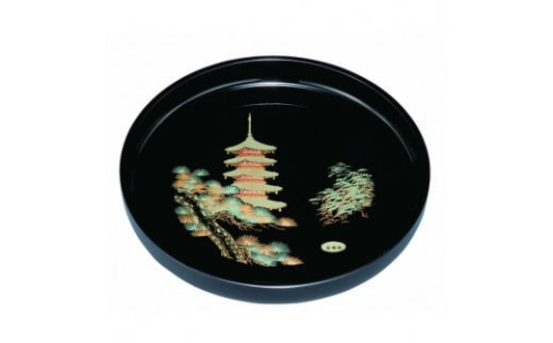 葵丸盆 五重の塔（金蒔絵） ［YG464］ 2461100 - 和歌山県上富田町