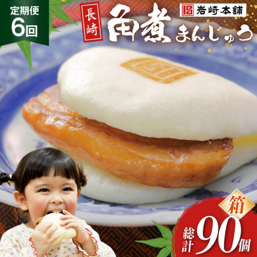 BJ036 岩崎本舗 【6回定期便】長崎角煮まんじゅう 15個入 (箱) [長崎県 島原市] 2461461 - 長崎県島原市