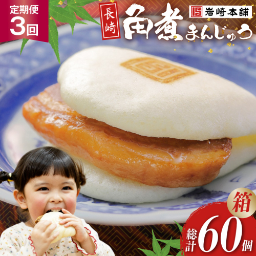 BJ040 岩崎本舗 【3回定期便】長崎角煮まんじゅう 20個入 (箱) [長崎県 島原市] 2461466 - 長崎県島原市