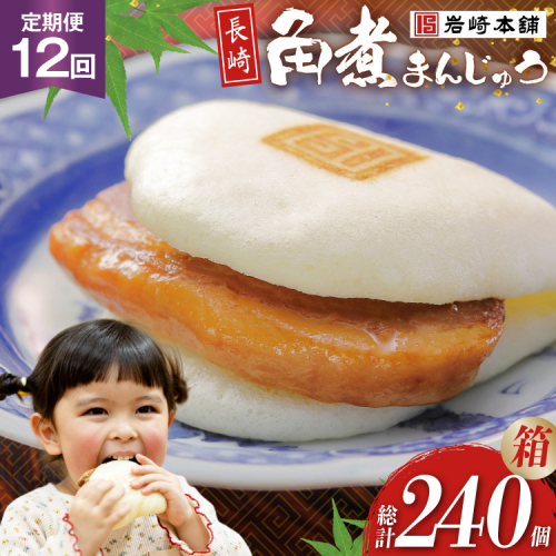 BJ042 岩崎本舗 【12回定期便】長崎角煮まんじゅう 20個入 (箱) [長崎県 島原市] 2461470 - 長崎県島原市
