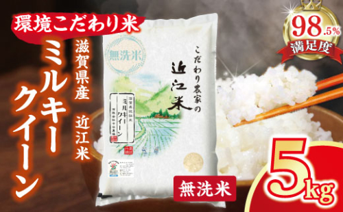 【7年産】近江米 環境こだわり米 ミルキークイーン 無洗米【5kg×1】【BN16W】 米 5kg 10kg 白米 みるきーくいーん 国産 農家直送 環境こだわり お米 こめ おこめ 先行予約 農家直送 産地直送 滋賀県 近江八幡市 2461475 - 滋賀県近江八幡市