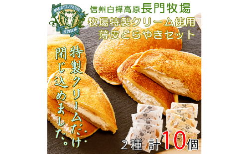 長門牧場　ソフトクリーム＆クリームチーズ薄皮どらやき２種セット　人気スイーツ　濃厚ミルク　直送　牛乳　生乳　国産　夏ギフト　長野県　贈答品　お土産　お中元　お歳暮　クリスマス 2461512 - 長野県長和町