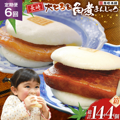 BJ089 岩崎本舗 【6回定期便】長崎角煮まんじゅう 12個入・大とろ角煮まんじゅう12個入 (箱) [長崎県 島原市] 2462607 - 長崎県島原市