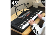 電子キーボード 49鍵盤 日本語表記 電子ピアノ AC/乾電池駆動 持ち運べる 楽器 自動伴奏 録音 プログラミング スリープ機能 ヘッドホン対応 音楽 練習 玩具 初心者 子供 キッズ 新学期 入学祝い  PlayTouch49 SunRuck SR-DP02