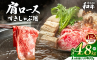 【定期便12回】栃木県産和牛 肩ロースすきしゃぶ 約400g  | 定期便 牛肉 和牛 すきやき しゃぶしゃぶ すきやき用 しゃぶしゃぶ用 旨味 美味しい 肉 お肉 栃木県共通返礼品 栃木県 真岡市