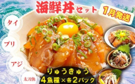 【1月発送】りゅうきゅう4種(真鯛・ぶり・真あじ・太刀魚)[各2食セット] 海鮮丼 漬け丼 大分郷土料理 豊後絆屋 魚 冷凍 クール便 加工品 惣菜 刺身 詰め合わせ おせち セット 産地直送 国産 大分県 海鮮 漬け 醤油漬 真空パック 小分け 惣菜 人気 JAL機内食 タイ 鰤 ブリ 鯵 アジ 太刀魚 タチウオ 1月 1月発送 1月配送 ＜101-002_5＞