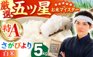 【4月発送】さがびより 白米 5kg【五つ星お米マイスター厳選】 [HBL003] 特A 特A評価 特A米 米 お米 白米 精米 ブランド米 佐賀県