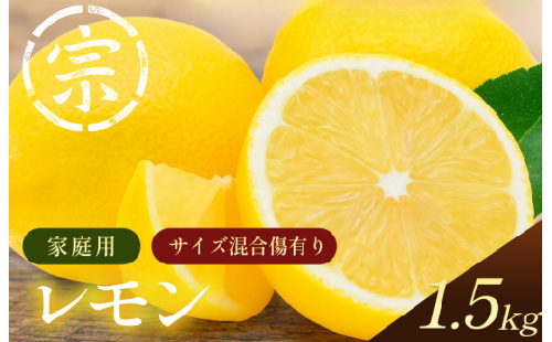 【先行予約】レモン（家庭用）約1.5kg【K003620K1.5】2026年11月上旬～2027年3月下旬に順次発送予定 愛媛県 今治市 先行予約 今治産 宗方 レモン フルーツ 甘い 柑橘 果物 ふるさと納税 宗方印 2465088 - 愛媛県今治市