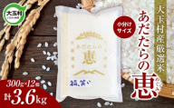 米 大玉村産厳選米「あだたらの恵」（品種：福、笑い） 3600g（300g×12個） 3.6kg 小分け 梱包 《 令和7年産  》｜ 福島 大玉村 お米 ふくわらい 令和7年 精米 白米 こめ コメ 送料無料 大玉村農業振興公社 ｜ on-af-3600g-r7