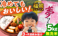 【全3回定期便】【令和7年度産】無洗米 夢つくし 5kg 精米 有限会社ファインリョーコク/吉富町 [BGBV014] むせんまい 米 国産 米 お米 こめ 白米 無洗米 ゆめつくし ムセンマイ 定期便
