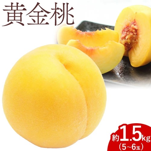 【先行予約】黄金桃 1.5kg 5～6玉 もも モモ 岡山 国産 フルーツ 果物 ギフト 桃茂實苑《8月中旬-9月上旬頃出荷》岡山県 浅口市 フルーツ 桃 果物 青果【配送不可地域あり】 2467993 - 岡山県浅口市