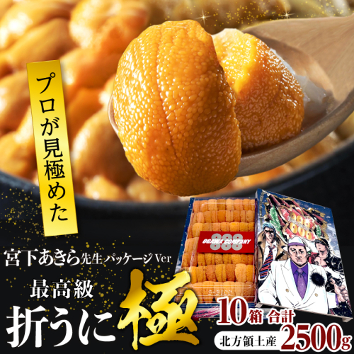 ≪プロ厳選≫最高級折うに(極)宮下あきら先生パッケージVer計2500g うに ウニ 雲丹 折うに 海鮮 海産物 北海道 浜中町 ふるさと納税 人気_H0014-109 2468056 - 北海道浜中町
